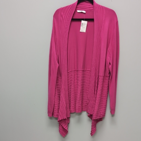 Large NWT Rickis Pink Long Sleeve Cardigan - Picture 1 of 5